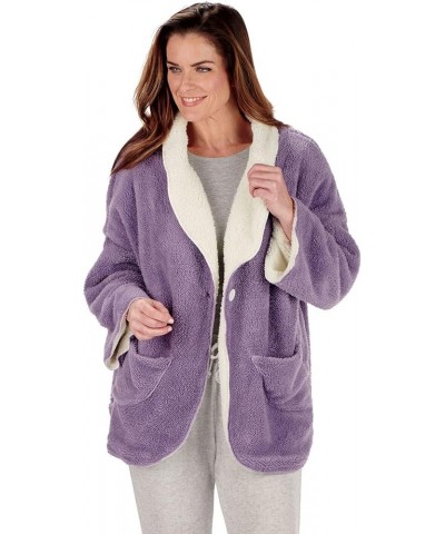 Womens Bed Jacket with Pockets, Fleece Bed Jackets for Women Purple, White $23.09 Jackets