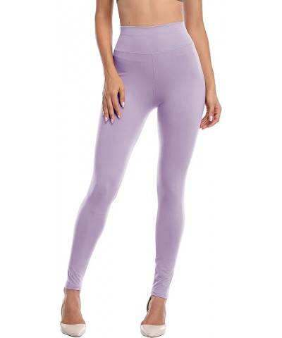 Womens High Waisted Leggings Waist Control Yoga Pants Workout Tights Super Soft Trousers Lavender $8.39 Leggings