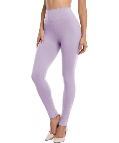 Womens High Waisted Leggings Waist Control Yoga Pants Workout Tights Super Soft Trousers Lavender $8.39 Leggings