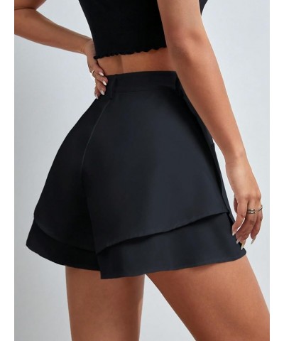 Women's Casual High Waist Layered Wide Flare Leg Mini Shorts with Pocket Royal Blue $14.40 Shorts