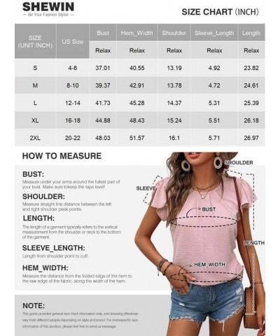 Women's Summer Tops Casual Round Neck Pleated Ruffle Short Sleeve Keyhole Back Chiffon Blouses Shirts B Pink $10.08 Blouses