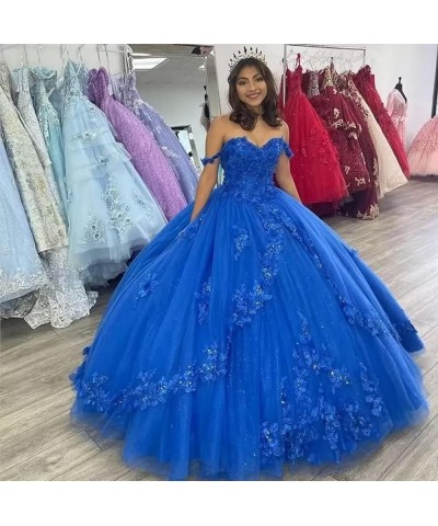 Elegant Spaghetti Straps Tulle Quinceanera Dresses Ball Gown Puffy Long Lace Appliques Prom Dress for Women Y86 Wisteria $42....