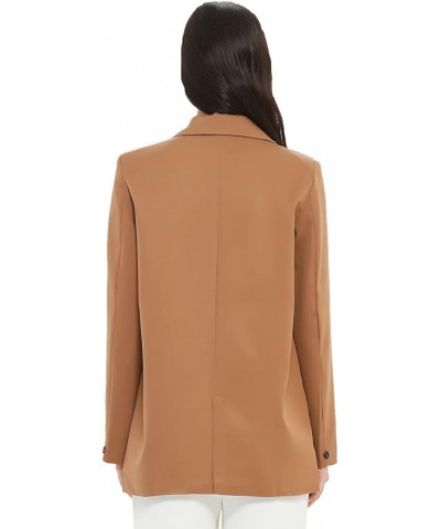 Women's Casual Long Sleeve Lapel Oversized Button Work Office Blazer Suit Jacket Brown $21.68 Blazers