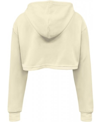 Drawstring Crop Top Hoodies Casual Long Sleeve Hooded Sweatshirt Women Sunflower $11.89 Hoodies & Sweatshirts