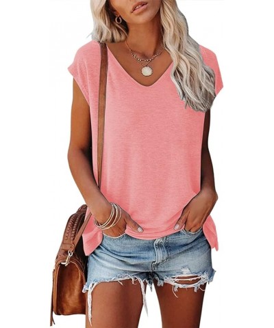 Womens Leopard Print Cute Tshirts Fashion Knotted Blouse Off-Shoulder Short Sleeve Top 2-pink $14.40 Blouses