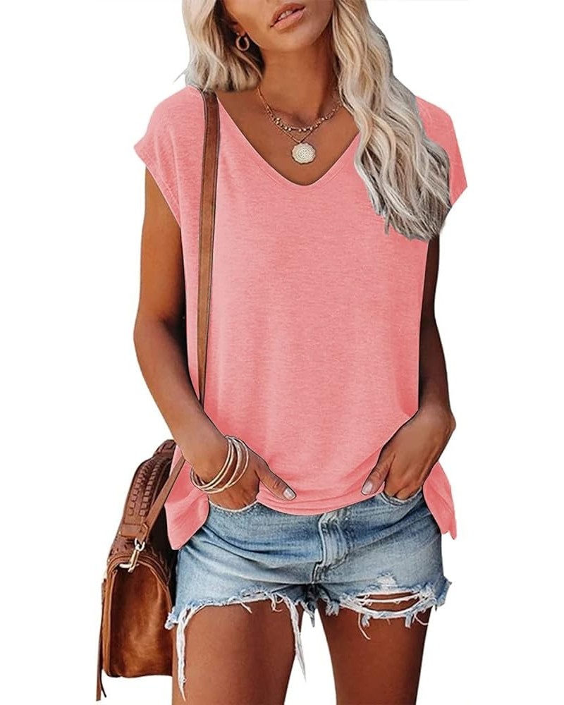 Womens Leopard Print Cute Tshirts Fashion Knotted Blouse Off-Shoulder Short Sleeve Top 2-pink $14.40 Blouses