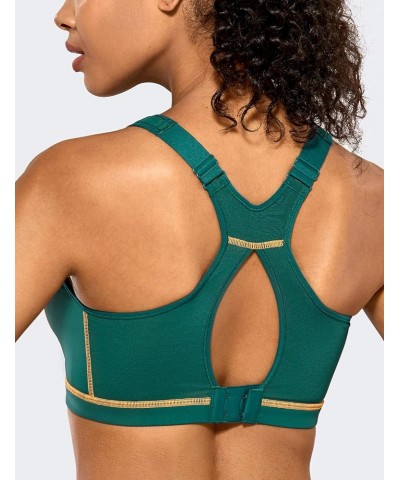 High Neck Plus Size Sports Bras for Women High Support Racerback Full Coverage Padded Wireless Bra Milky Green $19.60 Lingerie