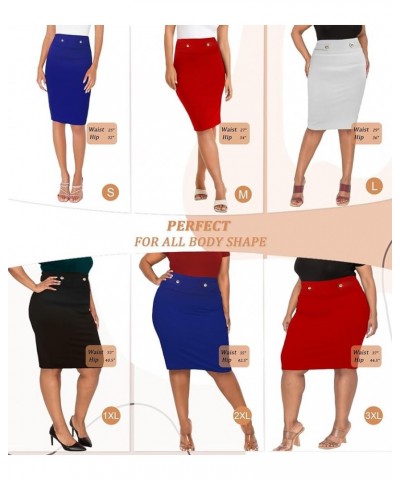 Womens Pencil Skirt Premium Nylon Ponte Stretch Office Made in The USA Below Knee Khaki $12.50 Skirts