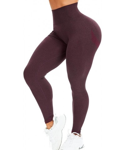 Women Workout Leggings High Waist Scrunch Peach Butt Lifting Tummy Control Gym Sport Fitness Tights 1 Scrunch Booty Maroon $1...