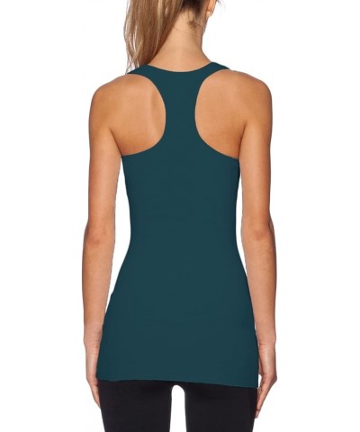 Women's Racerback Tank Top Long Camisole Sleeveless Yoga Shirts Workout Tops 3 Pack Navy/Aqua/Teal $26.99 Activewear