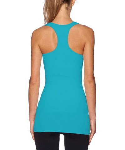 Women's Racerback Tank Top Long Camisole Sleeveless Yoga Shirts Workout Tops 3 Pack Navy/Aqua/Teal $26.99 Activewear