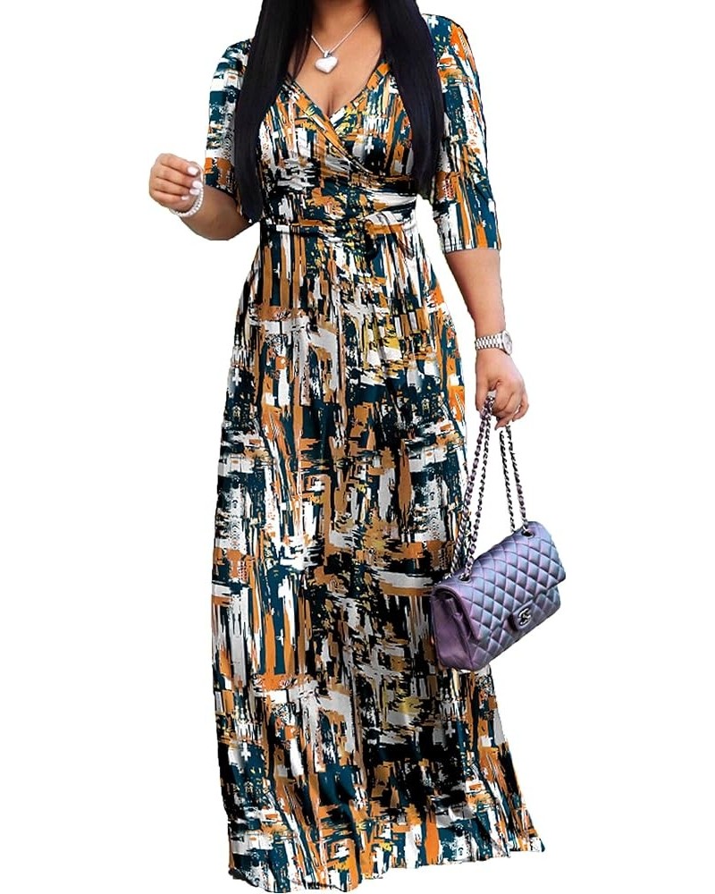 Maxi Dress for Women Casual Sundress V-Neck 3/4 Sleeve Plus Size 00 Floral-6 2001 $19.79 Dresses