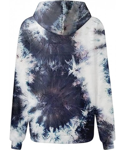 Women's Fashion Tie Dye Sweatshirts Casual Printed Round Neck Hooded Tops Autumn And Winter Drawstring Pullover 1-purple $6.0...