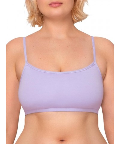 Women's Spaghetti Strap Cotton Pull Over 3 Pack Sports Bra in Fashion Colors 3 Lilac Whisper/White/Grey Heather $5.83 Lingerie