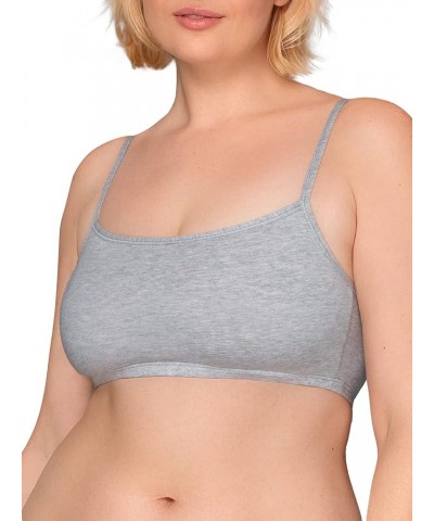 Women's Spaghetti Strap Cotton Pull Over 3 Pack Sports Bra in Fashion Colors 3 Lilac Whisper/White/Grey Heather $5.83 Lingerie