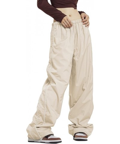 Women Y2k Baggy Low Waist Sweatpants Wide Leg Straight Drawstring Joggers Pants Punk Long Trousers Streetwear N1-off-white $9...