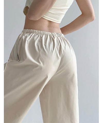 Women Y2k Baggy Low Waist Sweatpants Wide Leg Straight Drawstring Joggers Pants Punk Long Trousers Streetwear N1-off-white $9...