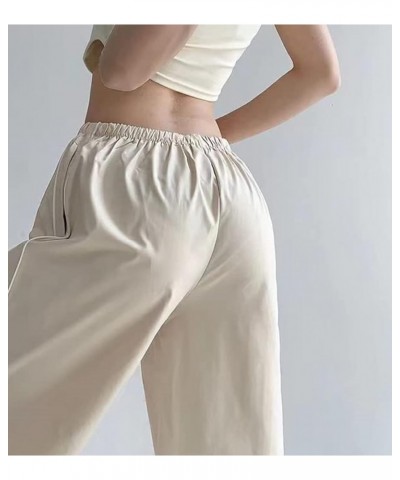 Women Y2k Baggy Low Waist Sweatpants Wide Leg Straight Drawstring Joggers Pants Punk Long Trousers Streetwear N1-off-white $9...