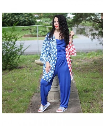 Women's American Flag Kimono Cardigan 4th of July Cover Up Lightweight Patriotic Kimono Cover Up Flag-3042 $10.25 Swimsuits