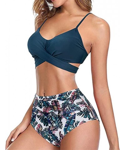 Women's Push Up Wrap Bikinis Set Swimsuits 2 Piece Bathing Suits Tank Tops with High Waisted Bottom Tummy Control Swimwear 02...