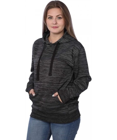 Women's Plus Size Active Fleece Pullover Hooded Sweatshirt Black Space Dye $10.25 Hoodies & Sweatshirts