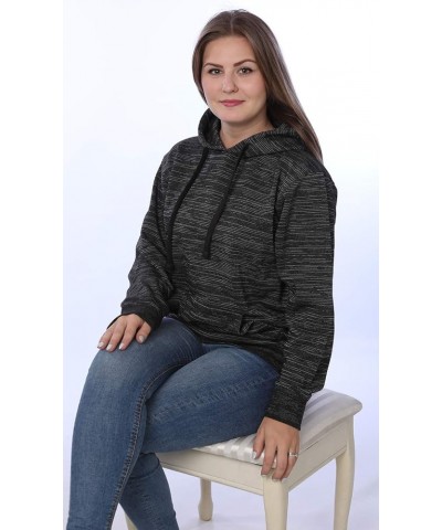 Women's Plus Size Active Fleece Pullover Hooded Sweatshirt Black Space Dye $10.25 Hoodies & Sweatshirts