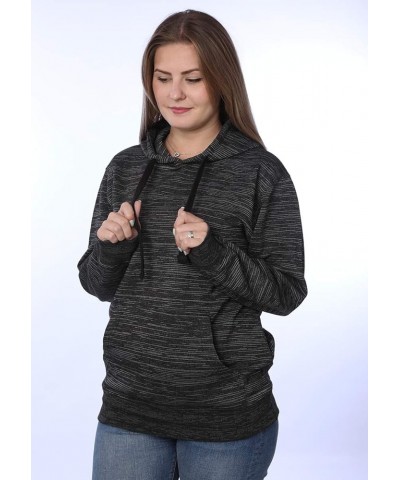 Women's Plus Size Active Fleece Pullover Hooded Sweatshirt Black Space Dye $10.25 Hoodies & Sweatshirts