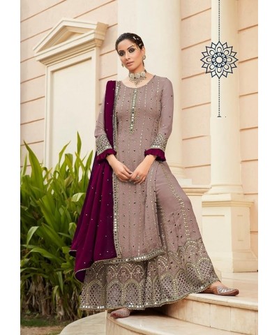 Fashion Ready to Wear Indian/Pakistani Party Wear Dresses Palazzo Style Salwar Suit With Embroidered Work Rose Gold $32.00 Suits