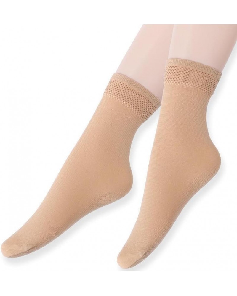 Women's 10-12 Pairs Modal Opaque Ankle High Tights Hosiery Socks 12 Beige $9.94 Socks