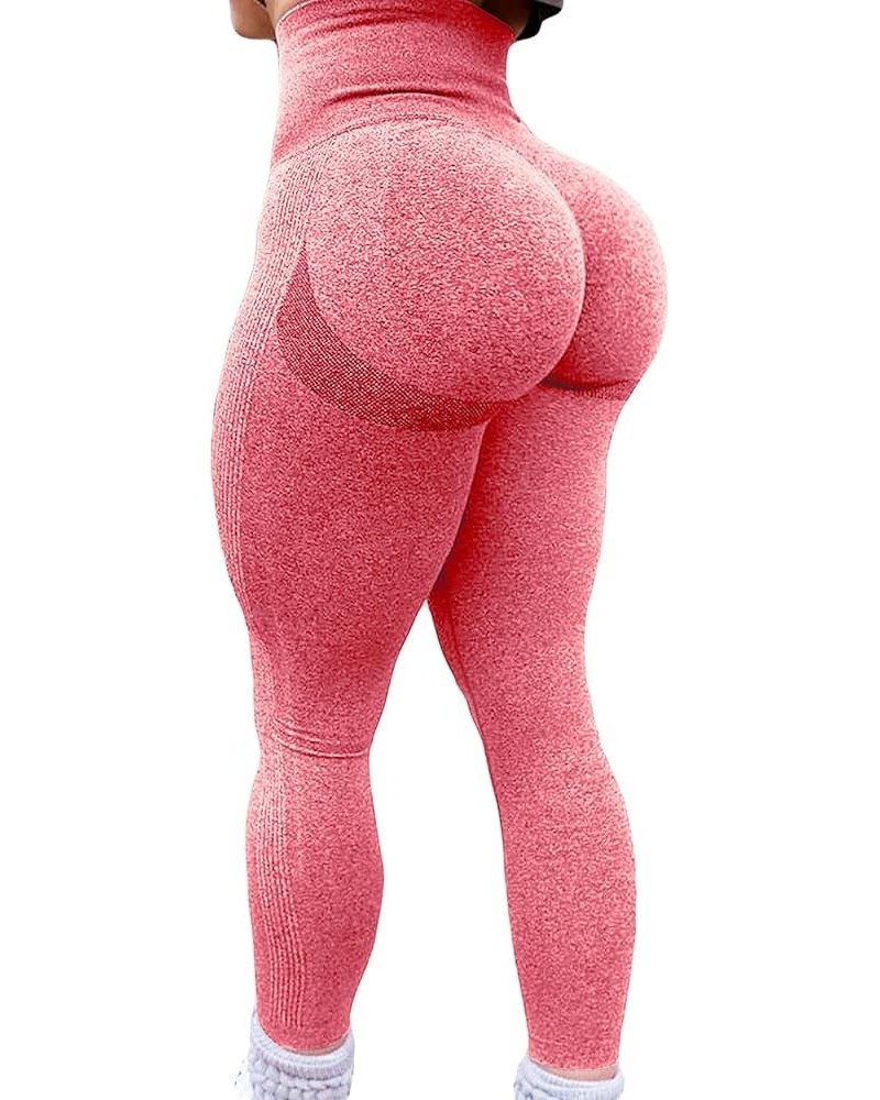 High Waist Butt Lift Seamless Leggings for Women Peach Booty Workout Gym Active Pants Tights 0 Smile Booty Peach Pink $10.39 ...