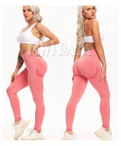 High Waist Butt Lift Seamless Leggings for Women Peach Booty Workout Gym Active Pants Tights 0 Smile Booty Peach Pink $10.39 ...