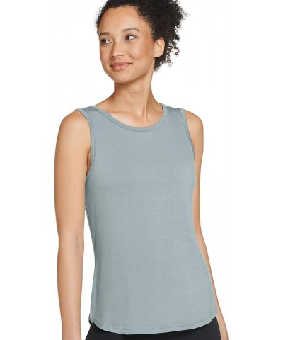 Women's Activewear Stretch Knit Side Slit Tank Moonstone Grey $8.99 Tanks