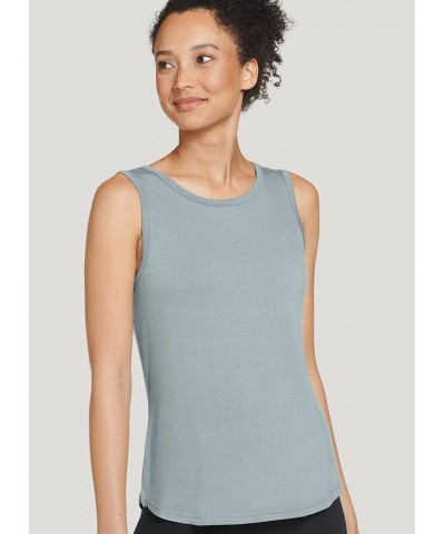 Women's Activewear Stretch Knit Side Slit Tank Moonstone Grey $8.99 Tanks