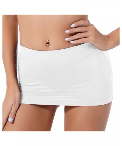 Women's Transparent Mini Skirt Nightclub Mesh Micro Short Tight Perspective Bodycon Skirts White $5.83 Skirts