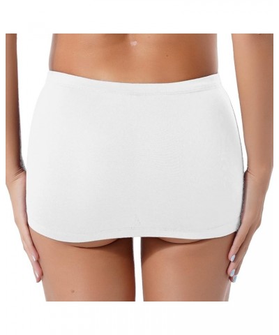 Women's Transparent Mini Skirt Nightclub Mesh Micro Short Tight Perspective Bodycon Skirts White $5.83 Skirts