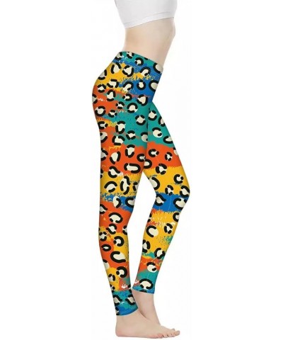 High Waisted Legging for Women Indoor Sports Soft Athletic Pant for Yoga Workout Colorful Leopard $10.43 Leggings