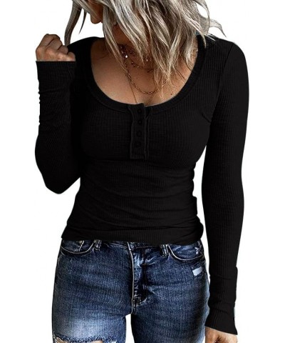 Womens Color Block Striped Tops Long Sleeve Shirts Crewneck Sweaters 0001black $16.00 Tops