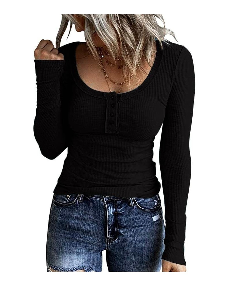 Womens Color Block Striped Tops Long Sleeve Shirts Crewneck Sweaters 0001black $16.00 Tops