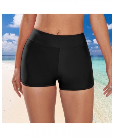 Swim Shorts for Women Stretchy Board Shorts Solid Tankini Bottoms Sport Swimsuit Bottoms 4-black $12.69 Swimsuits