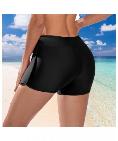 Swim Shorts for Women Stretchy Board Shorts Solid Tankini Bottoms Sport Swimsuit Bottoms 4-black $12.69 Swimsuits