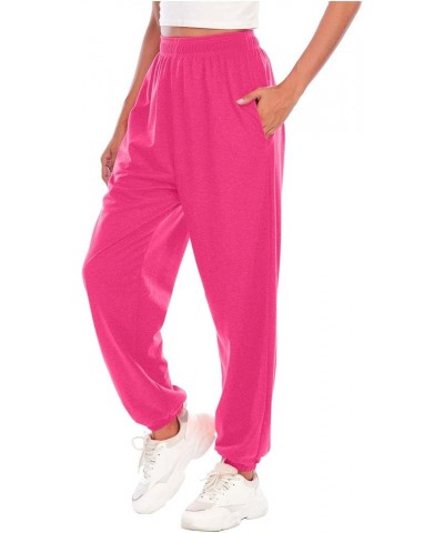 Women's Casual Cinch High Waist Sport Running Jogging Harem Pants Sweatpants Jogger Pants Baggy Trousers Hot Pink $3.00 Others