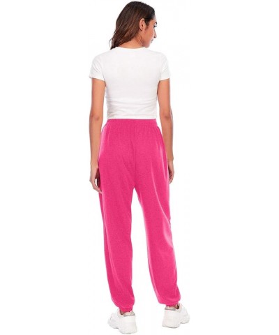 Women's Casual Cinch High Waist Sport Running Jogging Harem Pants Sweatpants Jogger Pants Baggy Trousers Hot Pink $3.00 Others