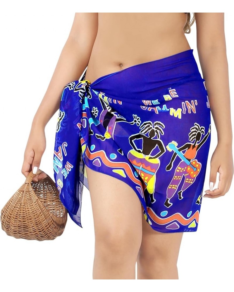 Women's Mini Beachwear Pareos Swimwear Cover Ups Beach Dress Bikinis Sarongs Summer Skirt Swim Coverups for Women Cobalt, Alo...