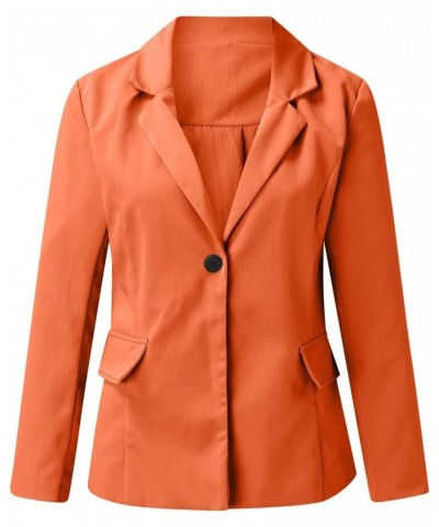 3X Jackets for Women Plus Size Jackets Women's Open Work Blazers Coat Casual Sleeve Front Long Office Women's Orange $10.39 J...