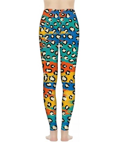 High Waisted Legging for Women Indoor Sports Soft Athletic Pant for Yoga Workout Colorful Leopard $10.43 Leggings