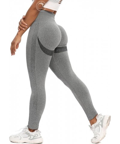 Women High Waisted Seamless Leggings Smile Contour Workout Gym Yoga Pants Tights C Dot Grey $12.99 Leggings