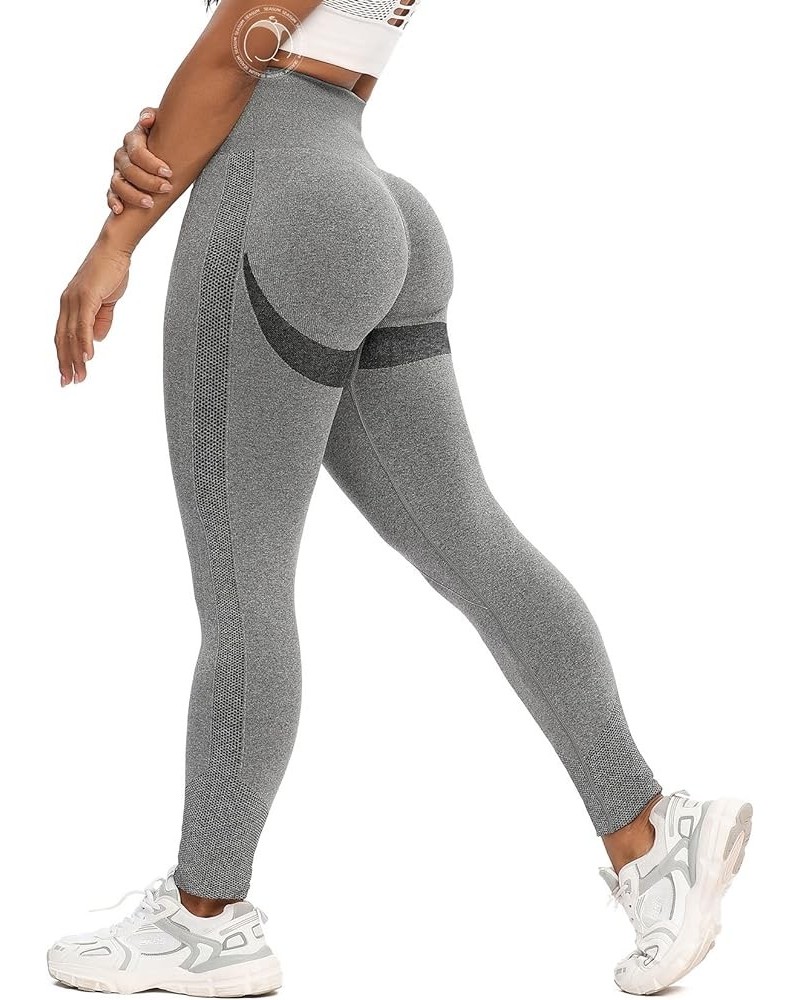 Women High Waisted Seamless Leggings Smile Contour Workout Gym Yoga Pants Tights C Dot Grey $12.99 Leggings