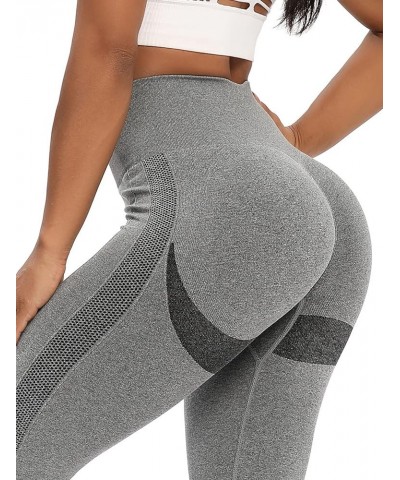 Women High Waisted Seamless Leggings Smile Contour Workout Gym Yoga Pants Tights C Dot Grey $12.99 Leggings