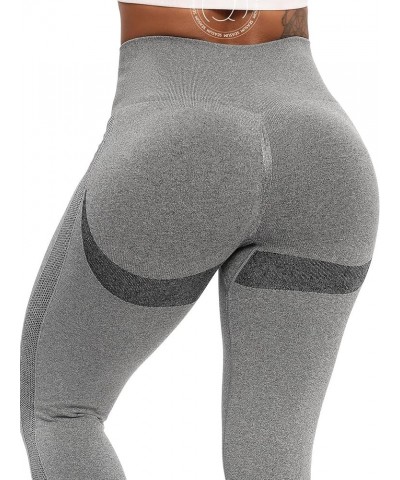 Women High Waisted Seamless Leggings Smile Contour Workout Gym Yoga Pants Tights C Dot Grey $12.99 Leggings