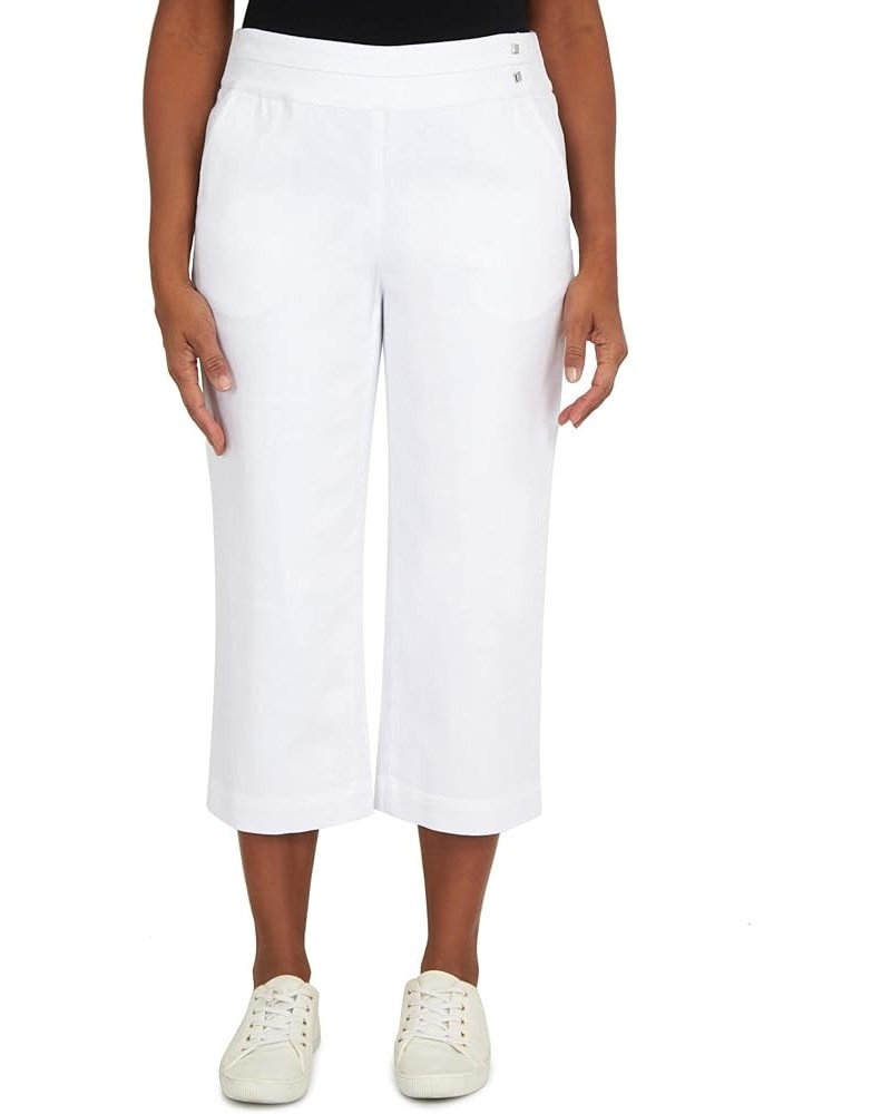 Women's Petite Banded Denim Capri White $18.43 Jeans